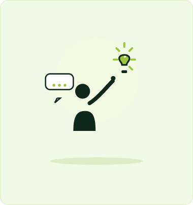 Illustration of a person reaching up to a lightbulb idea