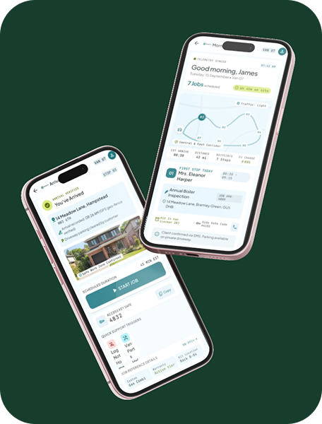Phone screens from the RouteWise app